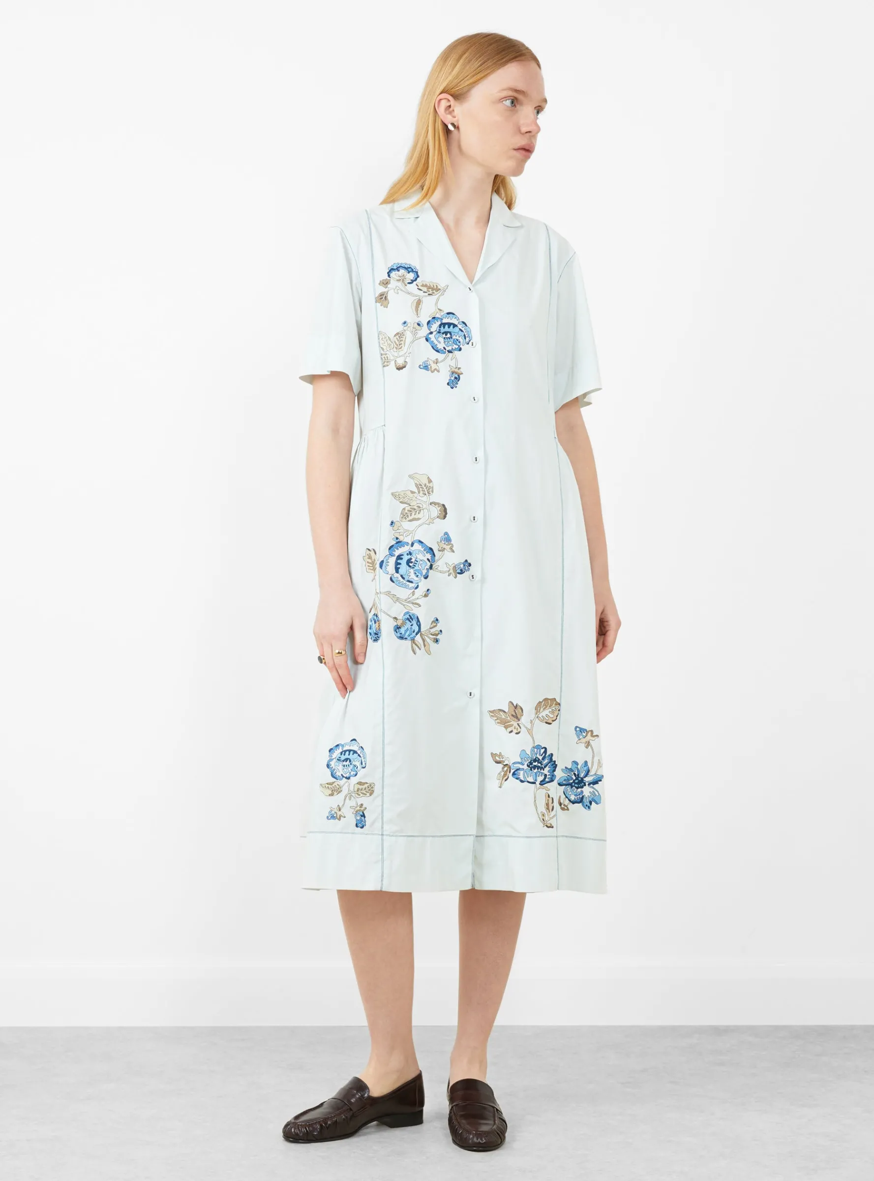 Cedar Dress Petunai Garden Ciel Blue<Laite Works Outlet