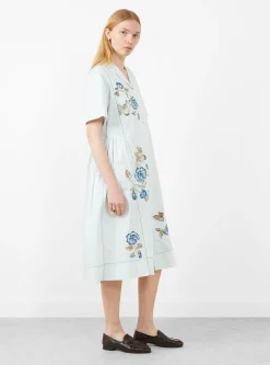 Cedar Dress Petunai Garden Ciel Blue<Laite Works Outlet