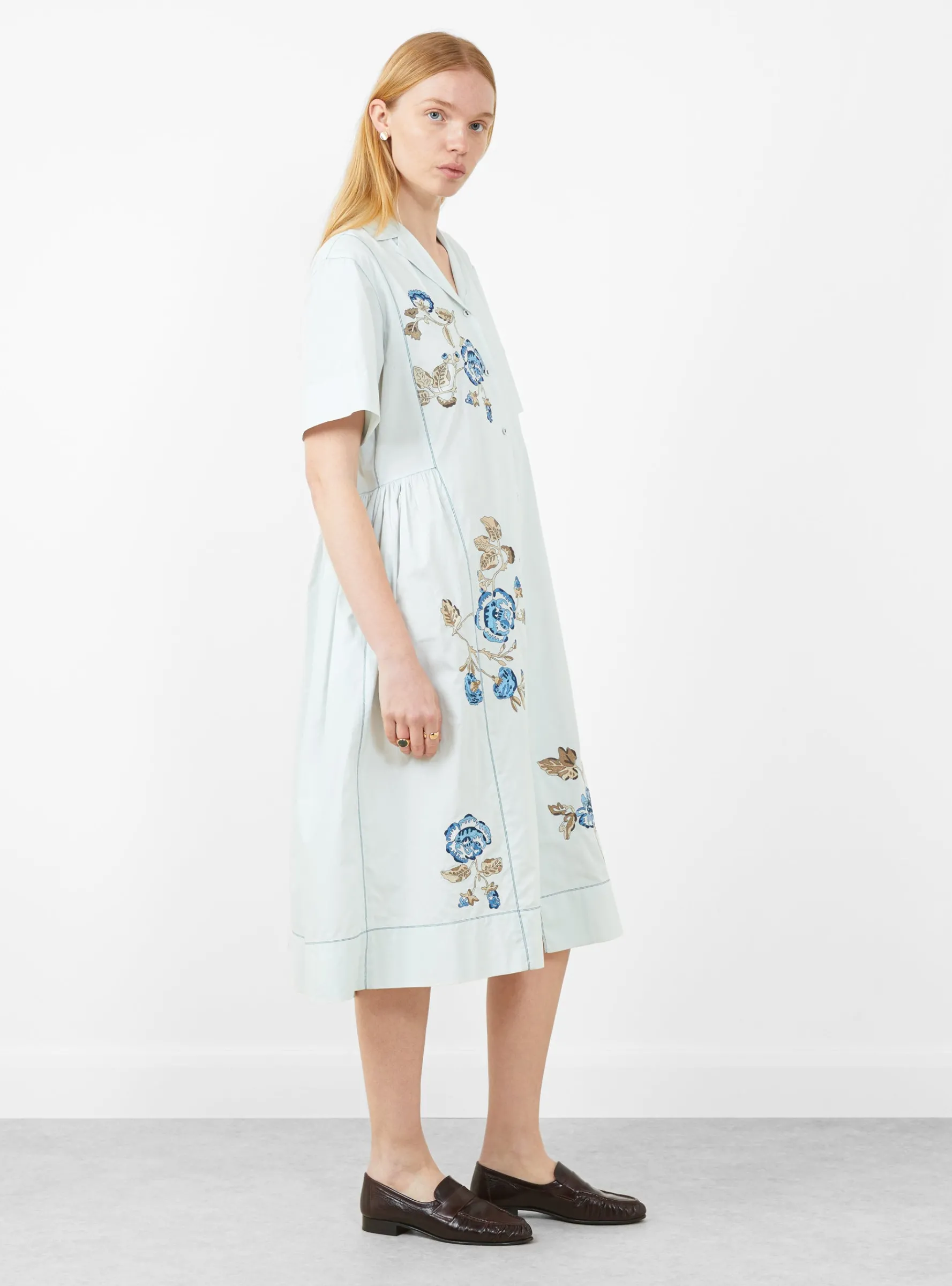 Cedar Dress Petunai Garden Ciel Blue<Laite Works Outlet