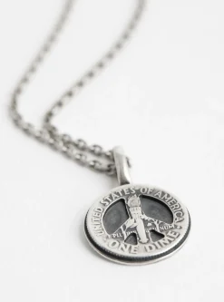 10 Cent Peace Pendant Necklace Silver<NORTH WORKS Fashion