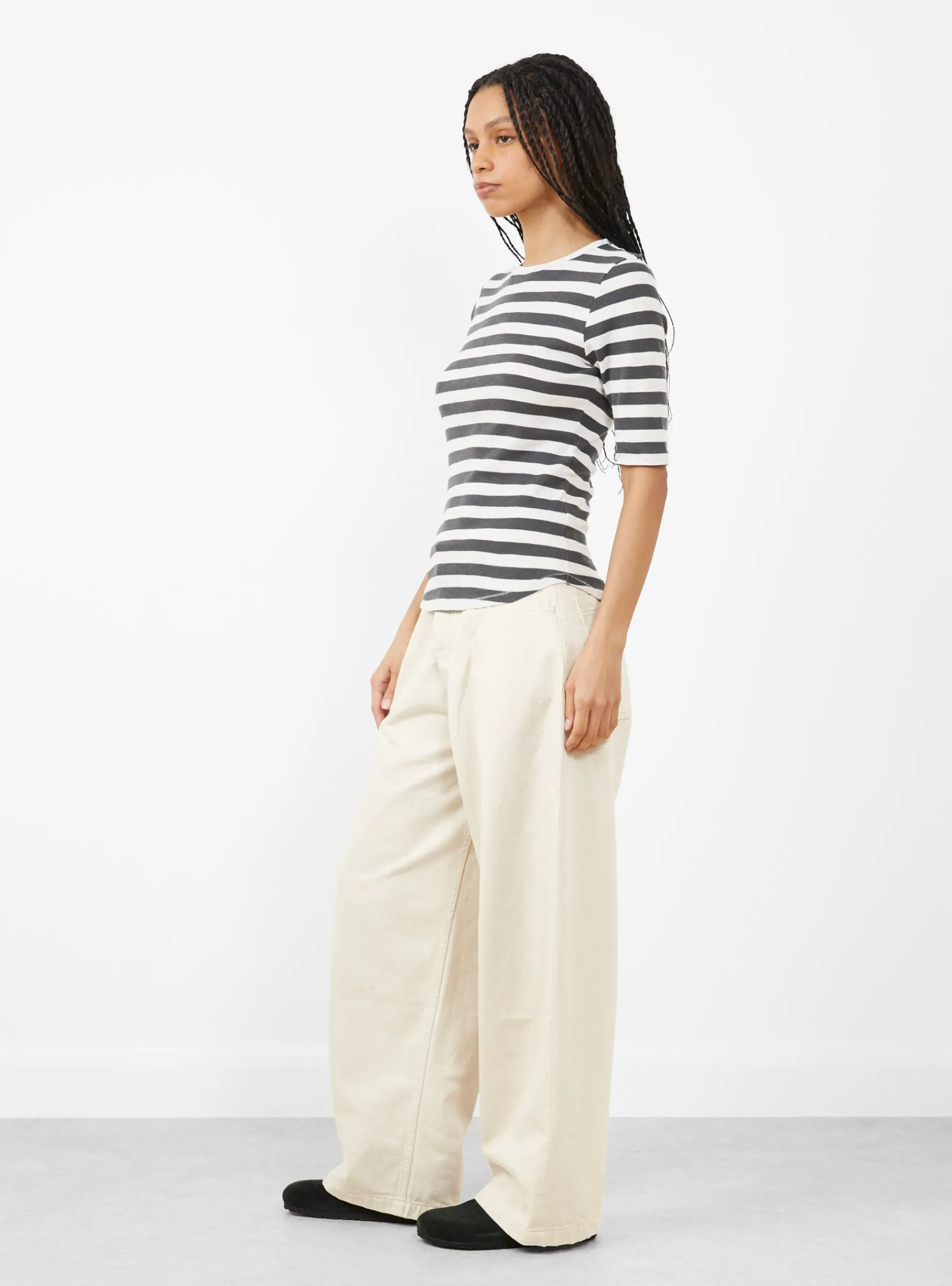 Charlotte Short Sleeve T-Shirt Grey Stone<YMC Fashion