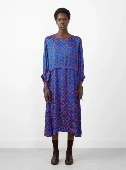 Chewing Dress Rust Blue Chess<Henrik Vibskov Hot