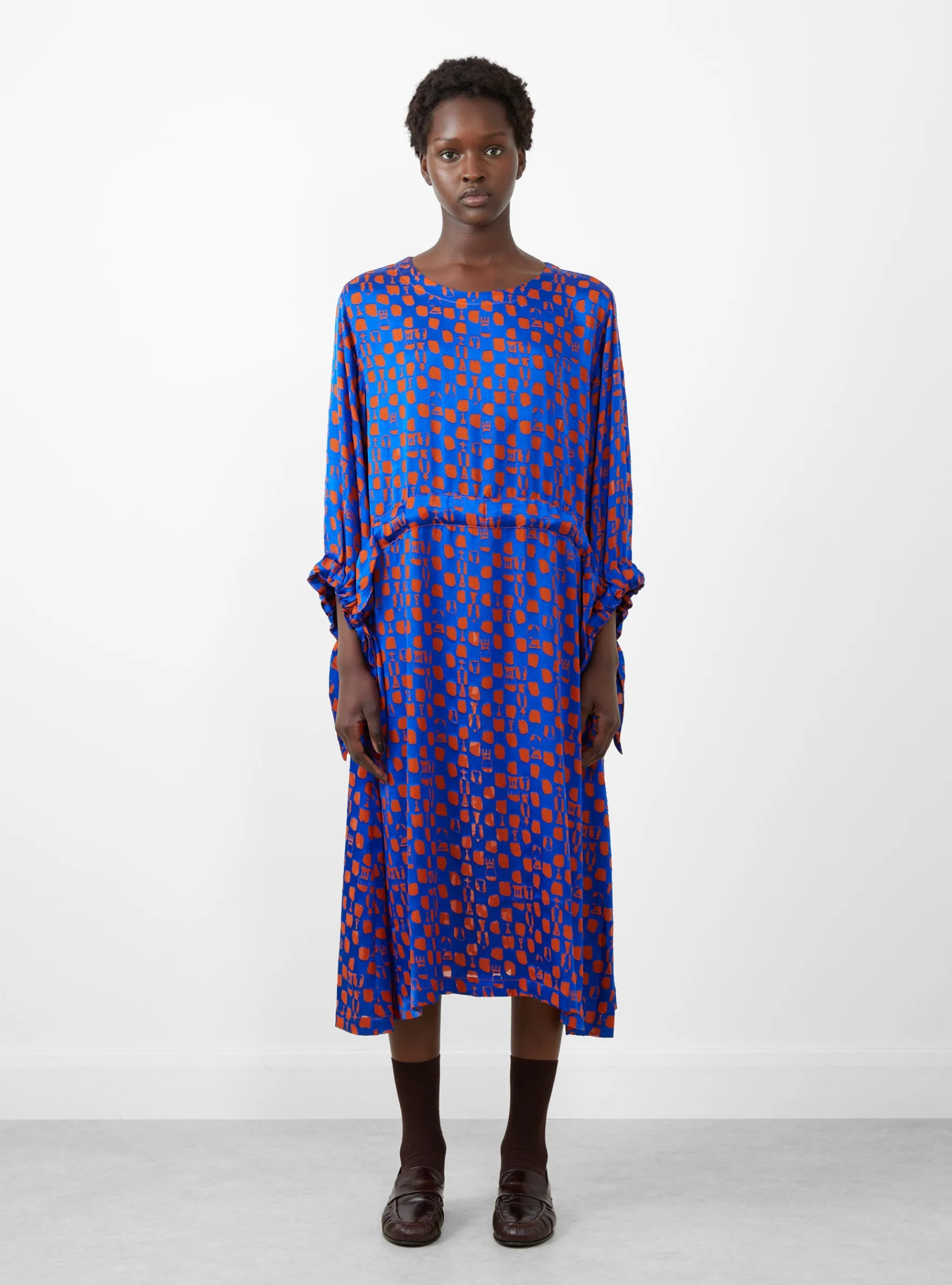Chewing Dress Rust Blue Chess<Henrik Vibskov Hot
