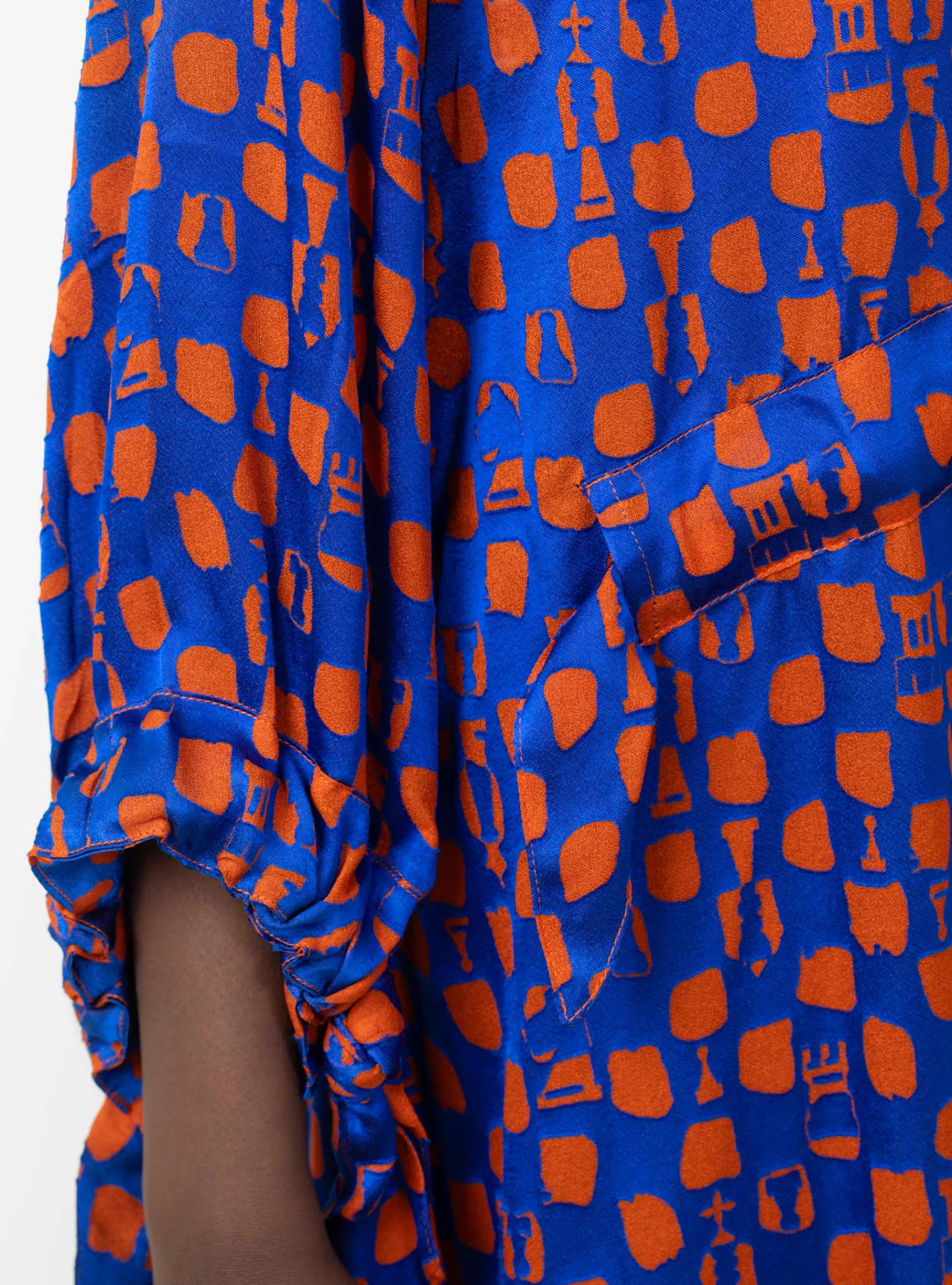Chewing Dress Rust Blue Chess<Henrik Vibskov Hot