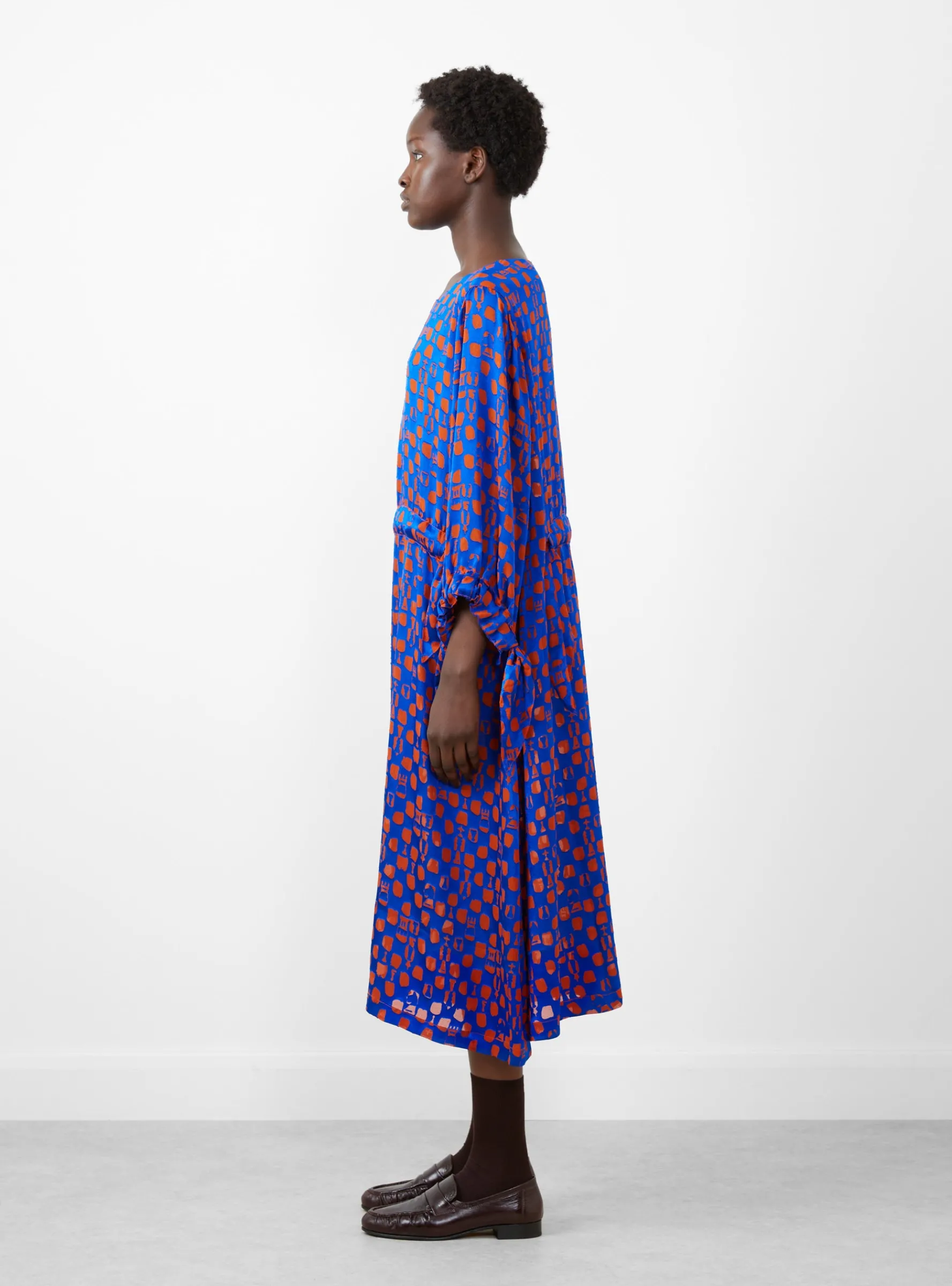 Chewing Dress Rust Blue Chess<Henrik Vibskov Hot