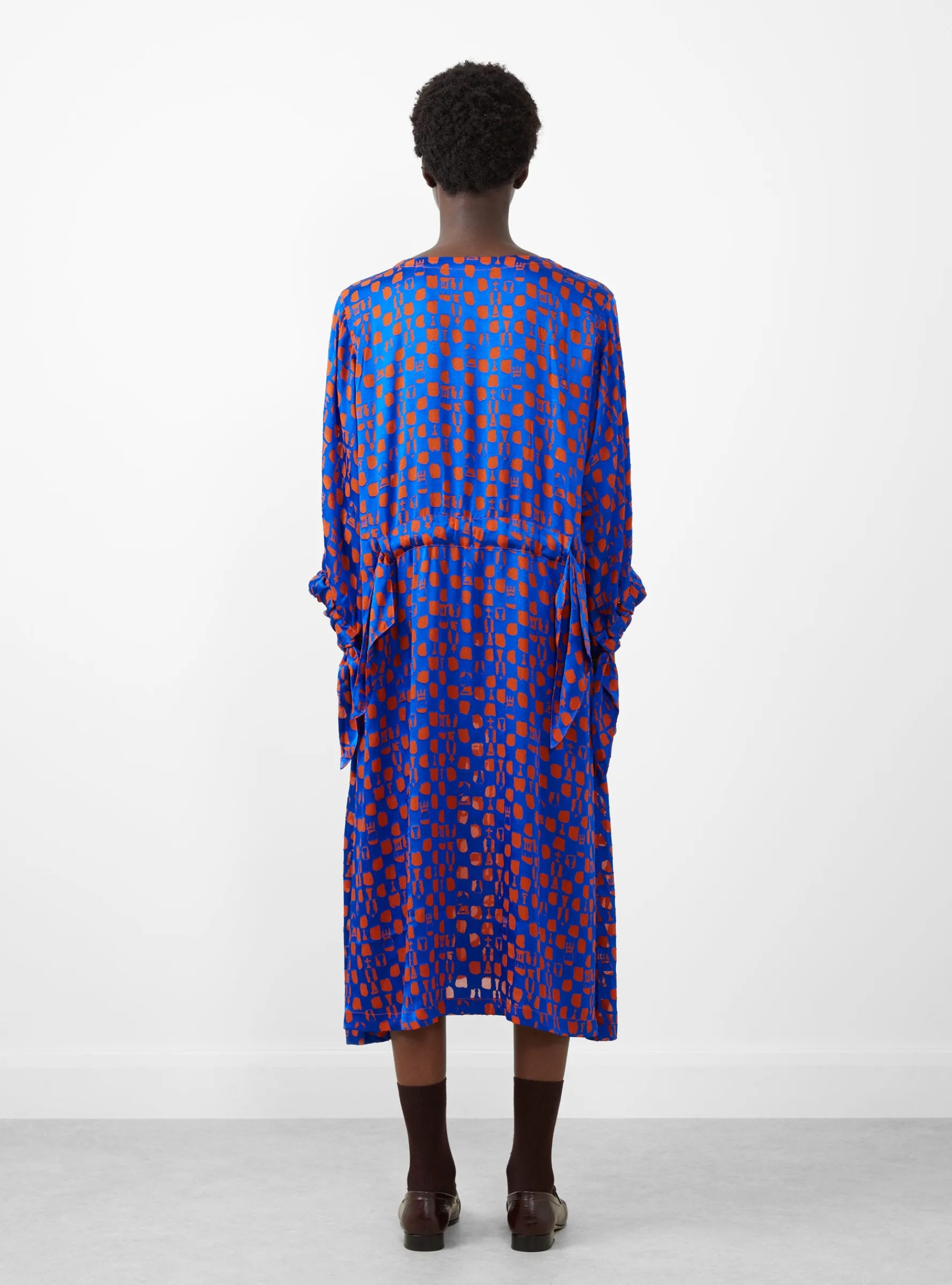 Chewing Dress Rust Blue Chess<Henrik Vibskov Hot