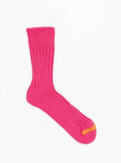 Chunky Ribbed Crew Socks Dark Pink<ROTOTO Discount