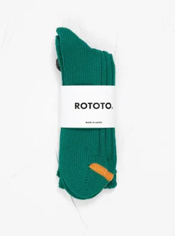 Chunky Ribbed Crew Socks Green<ROTOTO Outlet
