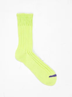 Chunky Ribbed Crew Socks Lime<ROTOTO Clearance