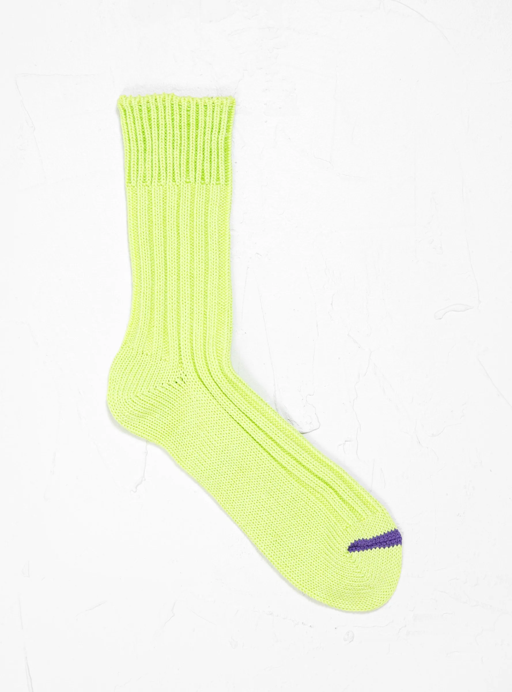 Chunky Ribbed Crew Socks Lime<ROTOTO Clearance