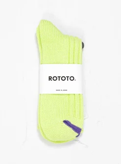 Chunky Ribbed Crew Socks Lime<ROTOTO Clearance