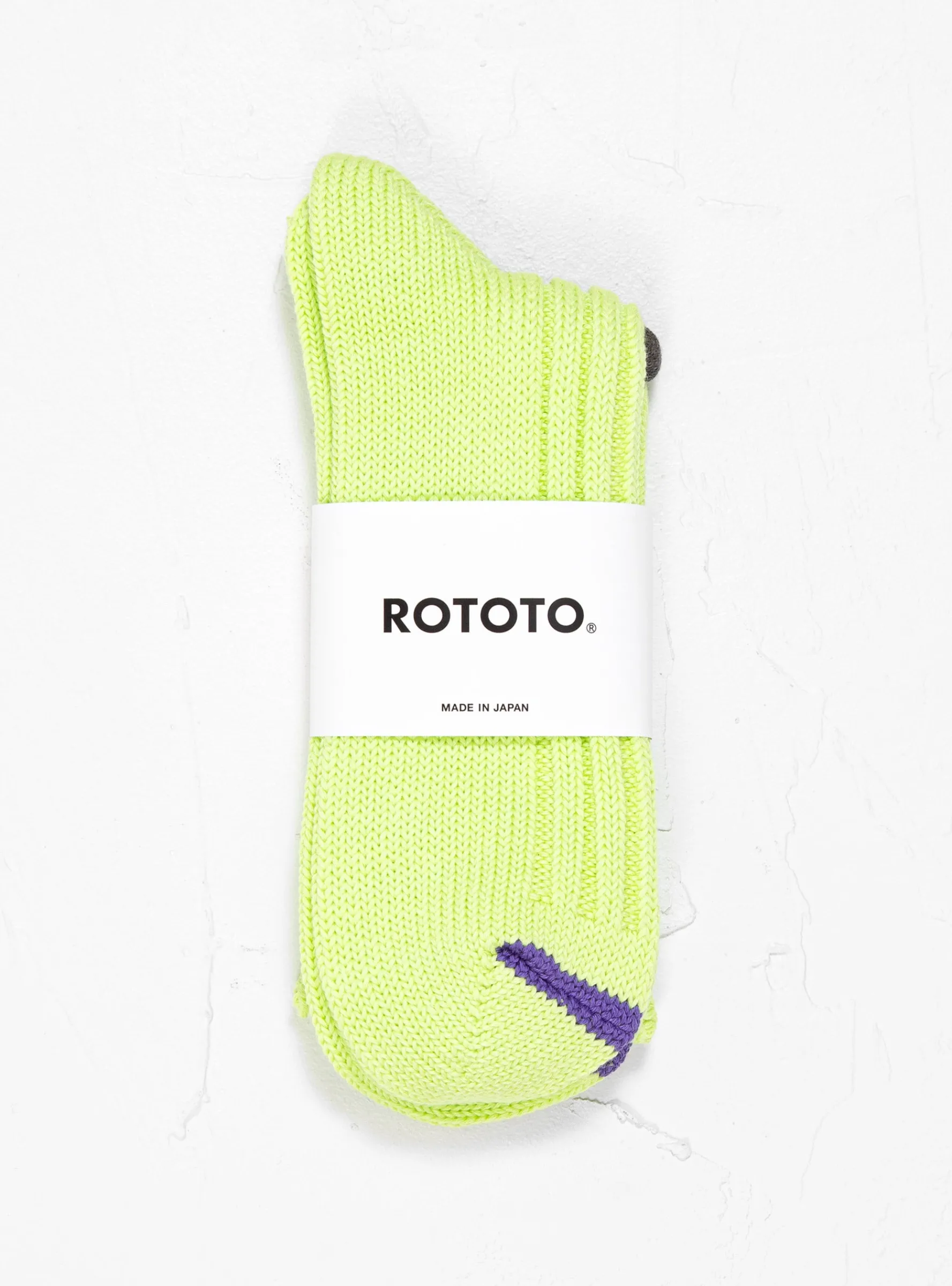 Chunky Ribbed Crew Socks Lime<ROTOTO Clearance