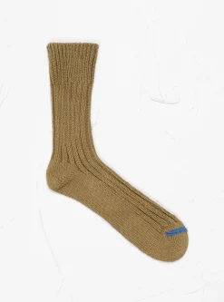 Chunky Ribbed Crew Socks Olive<ROTOTO Online