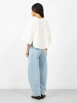 Circle Hem V-Neck Top Papyrus<Modern Weaving Fashion