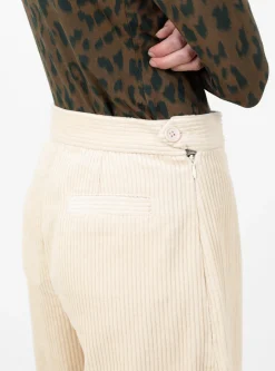 Classic Wide-Legged Trouser Pearl Corduroy<7115 by Szeki Clearance