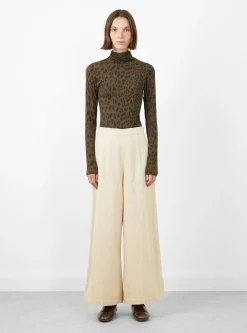Classic Wide-Legged Trouser Pearl Corduroy<7115 by Szeki Clearance