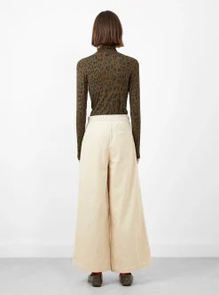 Classic Wide-Legged Trouser Pearl Corduroy<7115 by Szeki Clearance