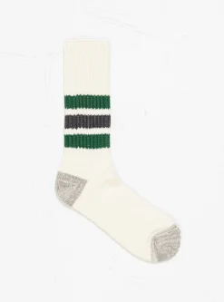Coarse Ribbed Oldschool Socks Green & Charcoal<ROTOTO Discount