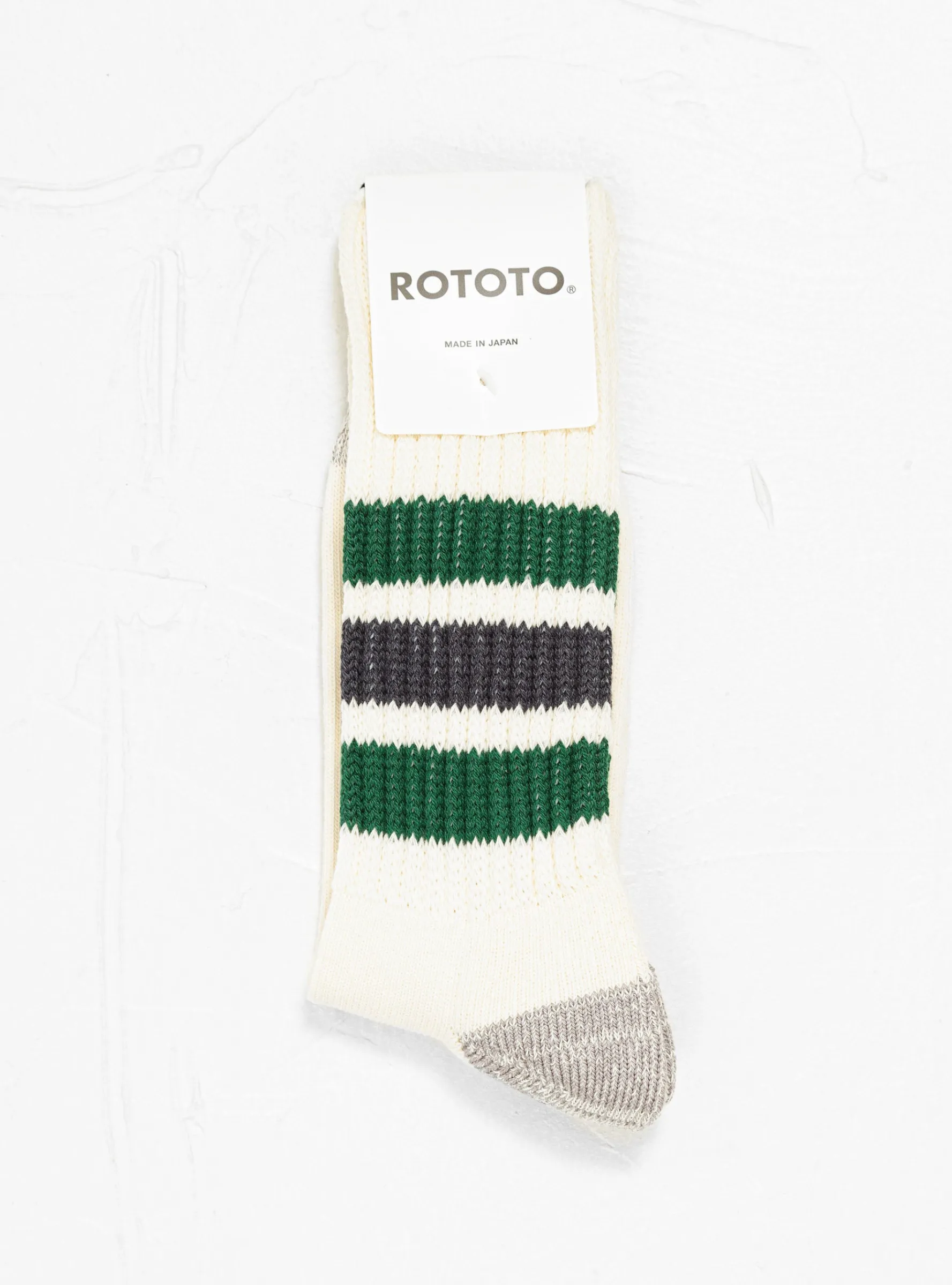 Coarse Ribbed Oldschool Socks Green & Charcoal<ROTOTO Discount