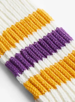 Coarse Ribbed Old School Socks Yellow & Purple<ROTOTO Outlet