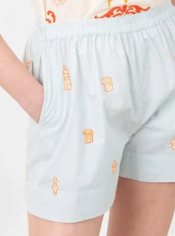 Colbie Shorts Greek Art Ciel Blue<Laite Works Clearance