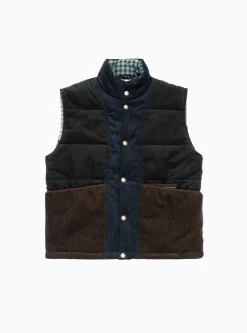 Cord Padded Vest Black<Garbstore Online