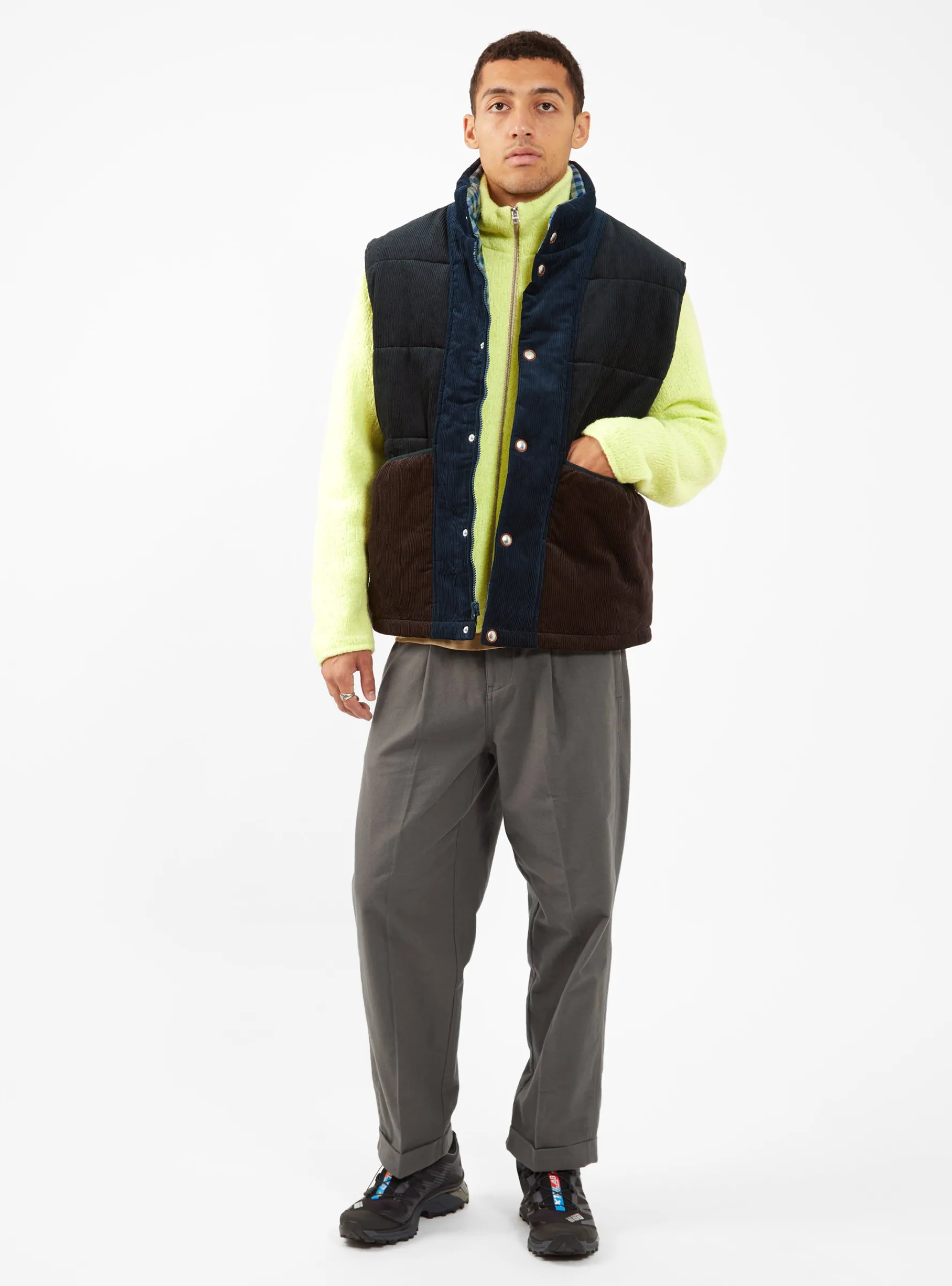 Cord Padded Vest Black<Garbstore Online