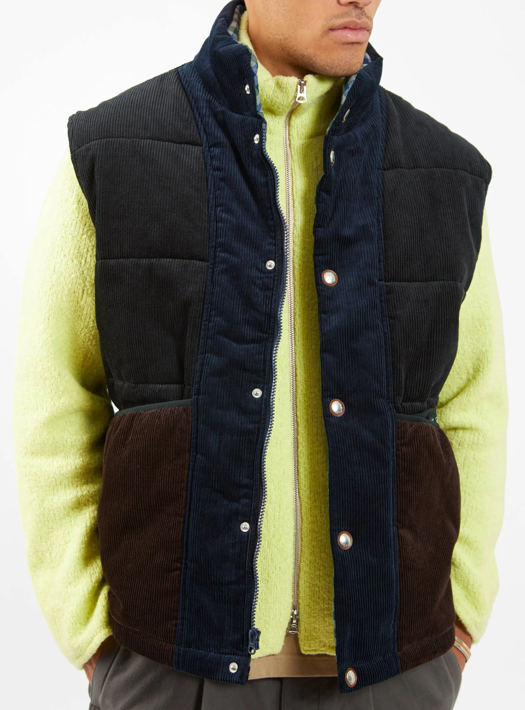 Cord Padded Vest Black<Garbstore Online