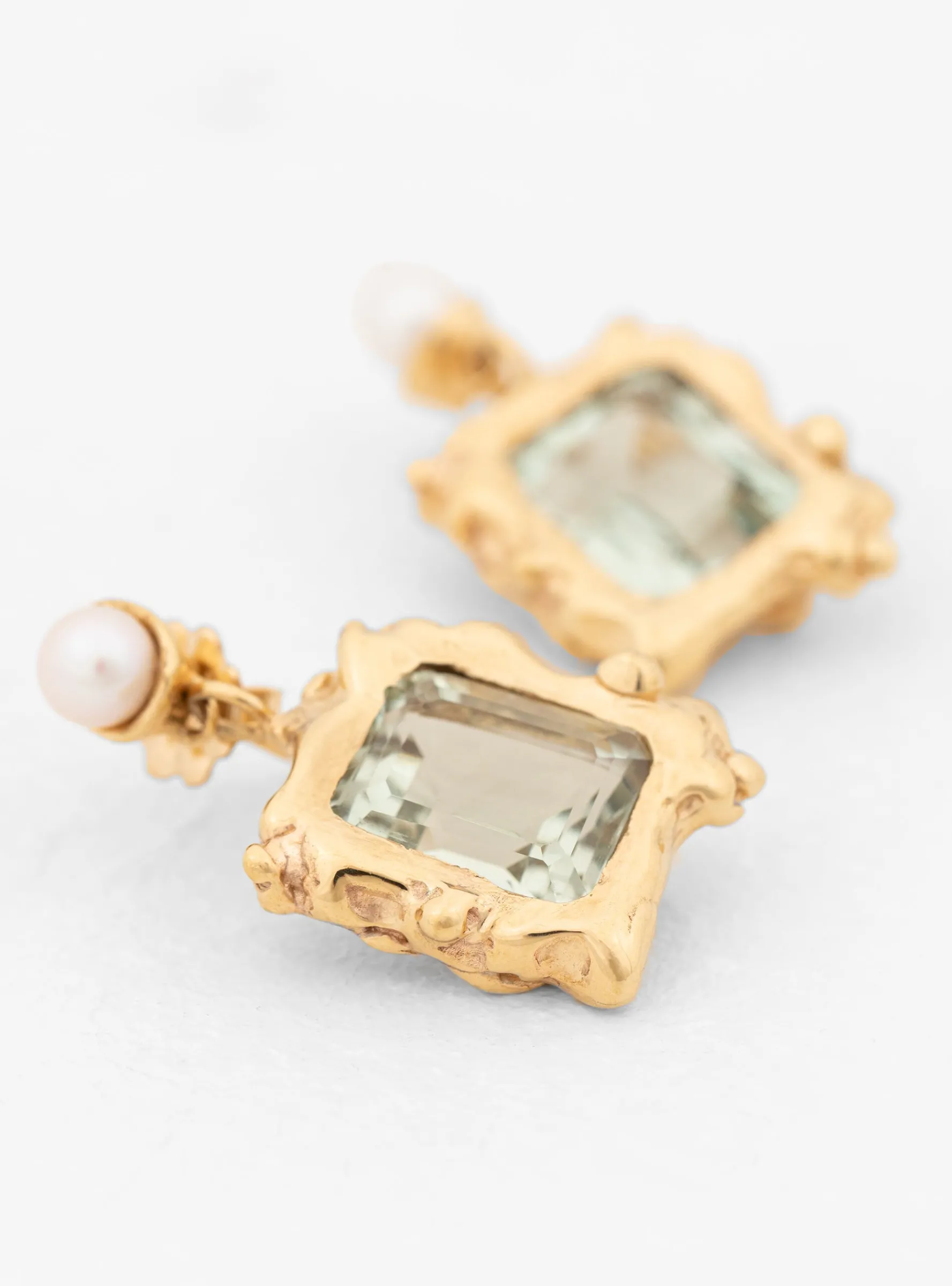 Cornice Green Amethyst Gold-Plated Bronze Drop Earrings<Faris Outlet