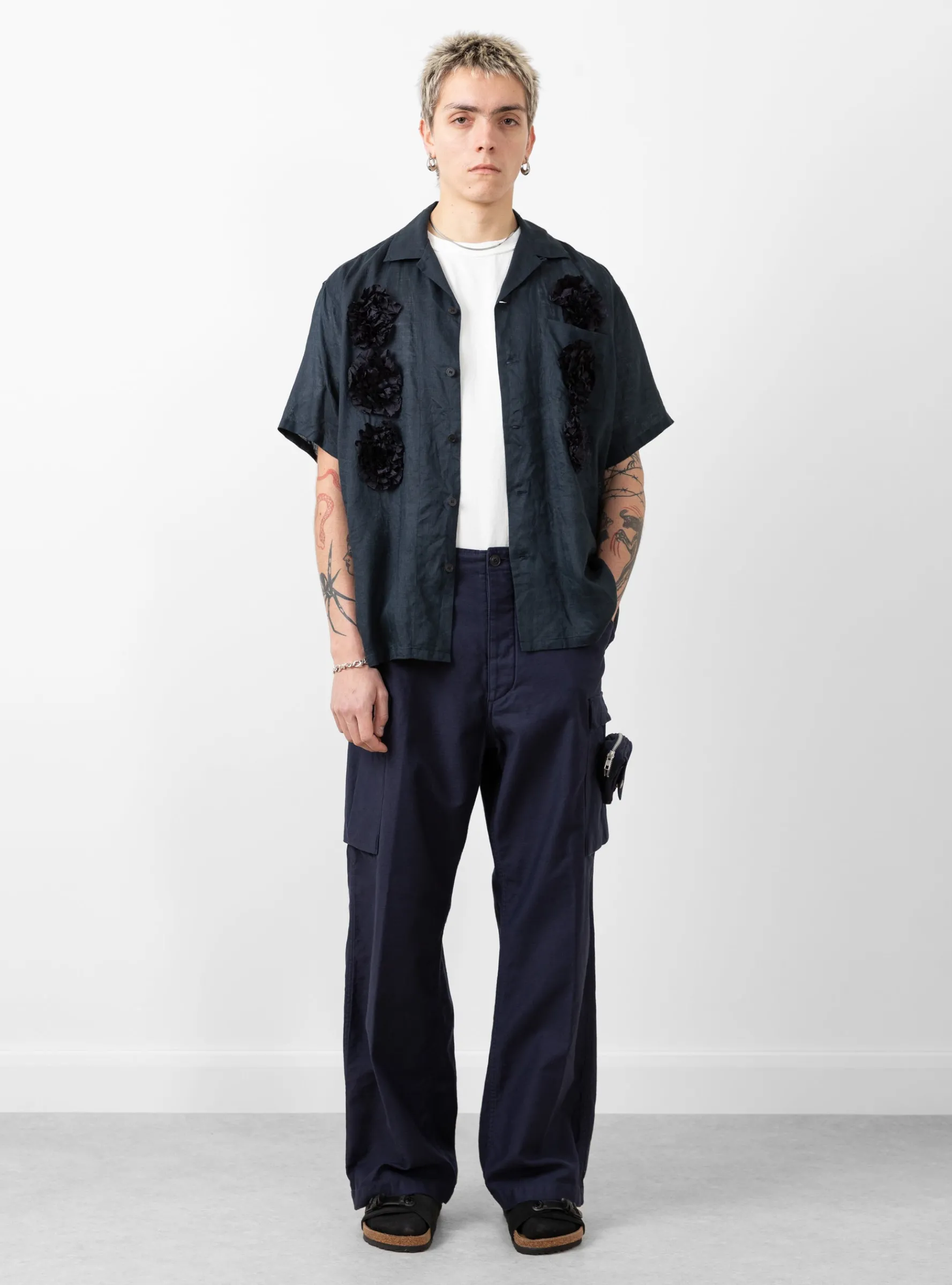 Cotton Cargo Trousers Navy<TOGA VIRILIS New