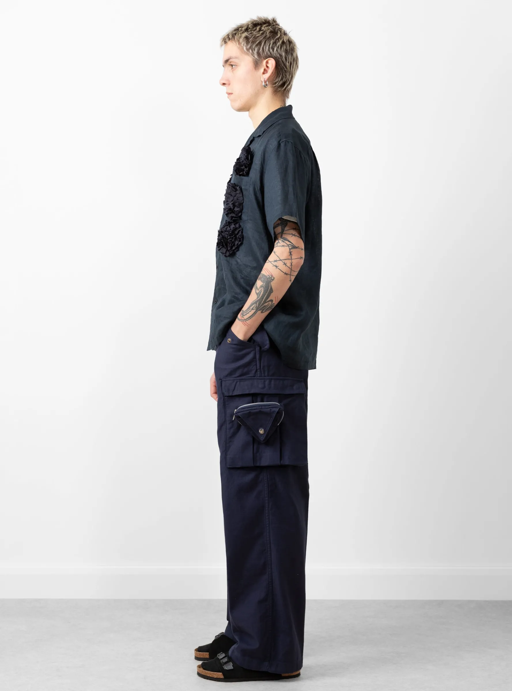 Cotton Cargo Trousers Navy<TOGA VIRILIS New