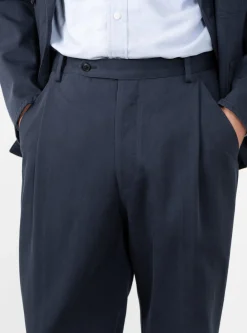Cotton Manhattan Trousers Navy<Kaptain Sunshine New