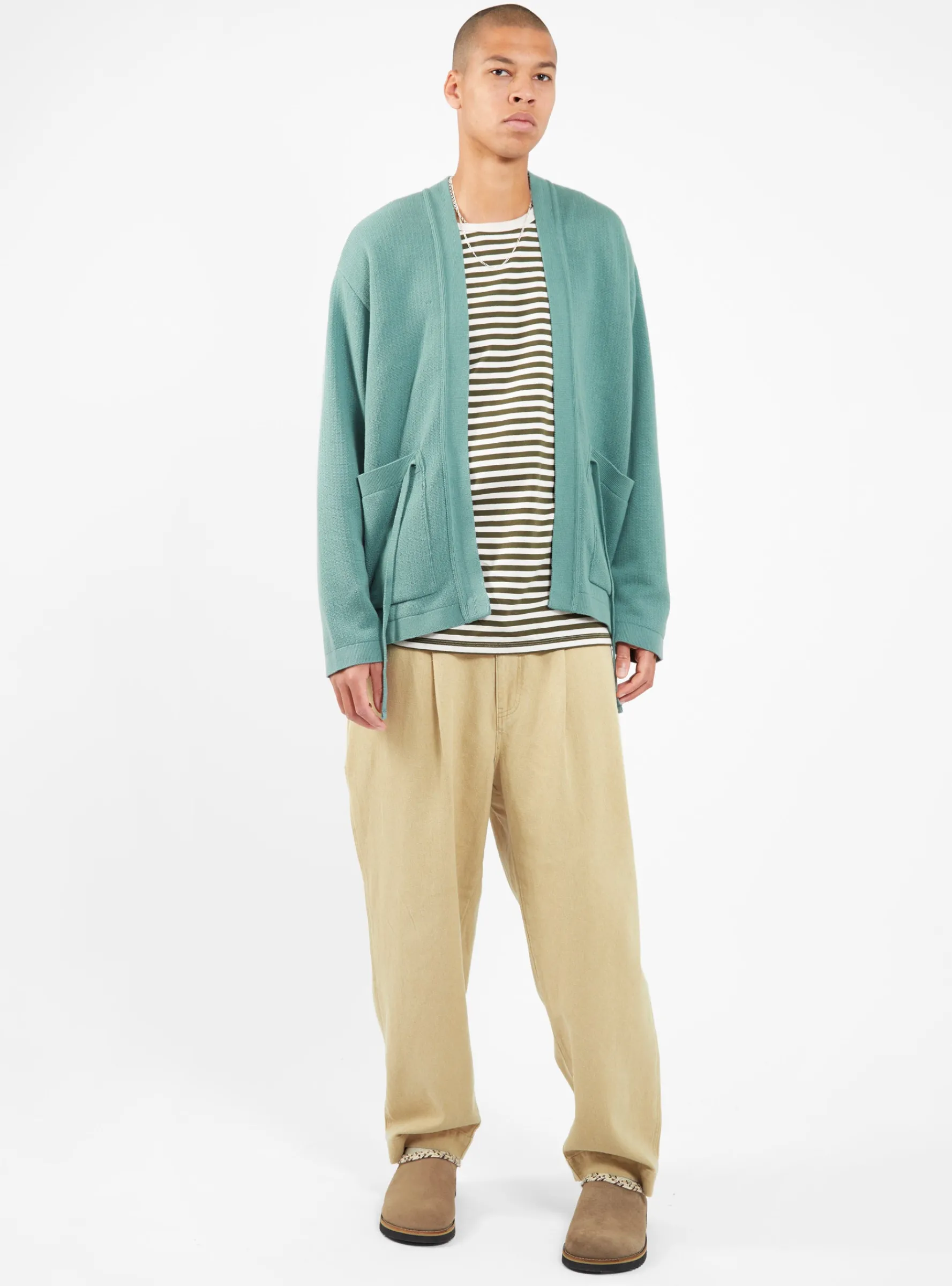 Cotton Open Cardigan Teal<The English Difference Clearance