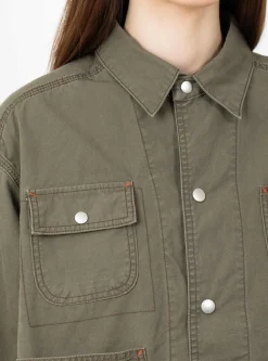 Cotton Short Coverall Jacket Olive<BEAMS BOY Clearance