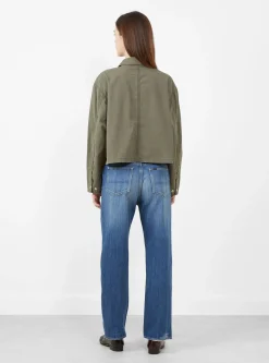 Cotton Short Coverall Jacket Olive<BEAMS BOY Clearance