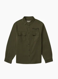 Country Men Military Overshirt Olive<One of These Days Sale