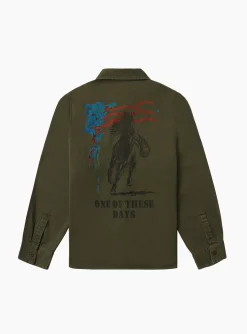 Country Men Military Overshirt Olive<One of These Days Sale