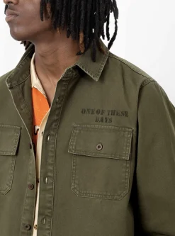 Country Men Military Overshirt Olive<One of These Days Sale