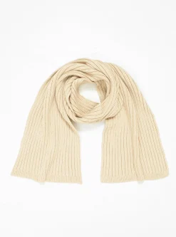Cozy Chunky Rib Muffler Scarf Light Beige<ROTOTO Outlet