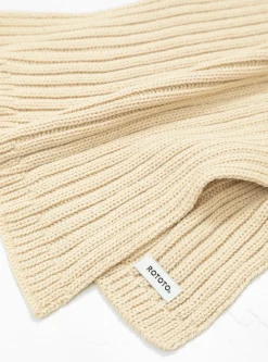 Cozy Chunky Rib Muffler Scarf Light Beige<ROTOTO Outlet
