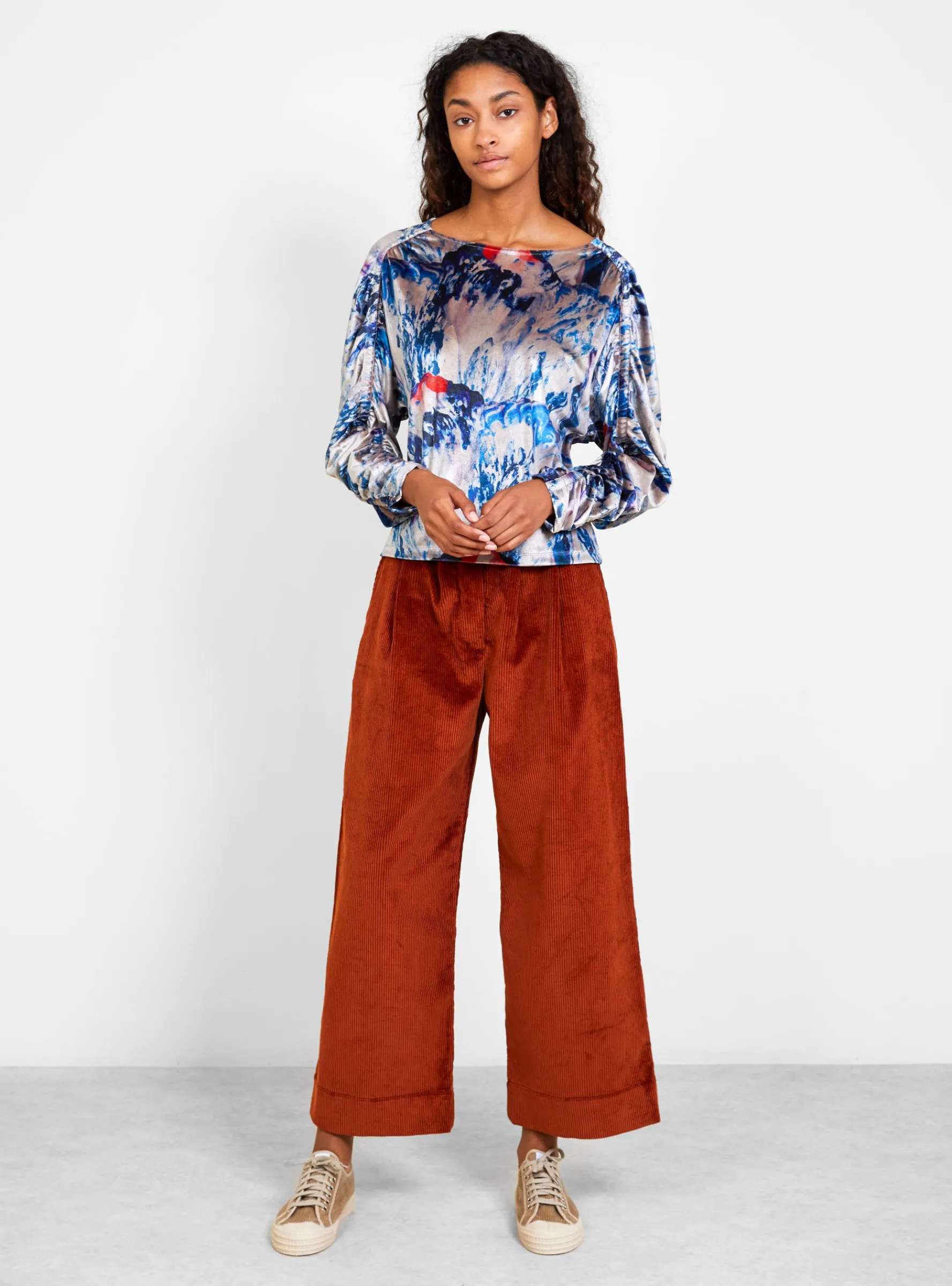 Cream Velvet Blouse Smashed Cherry<Henrik Vibskov Discount