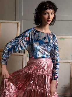 Cream Velvet Blouse Smashed Cherry<Henrik Vibskov Discount