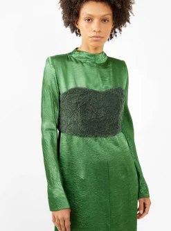 Crushed Satin Dress Light Green<TOGA PULLA Discount