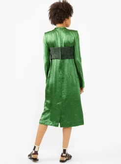 Crushed Satin Dress Light Green<TOGA PULLA Discount