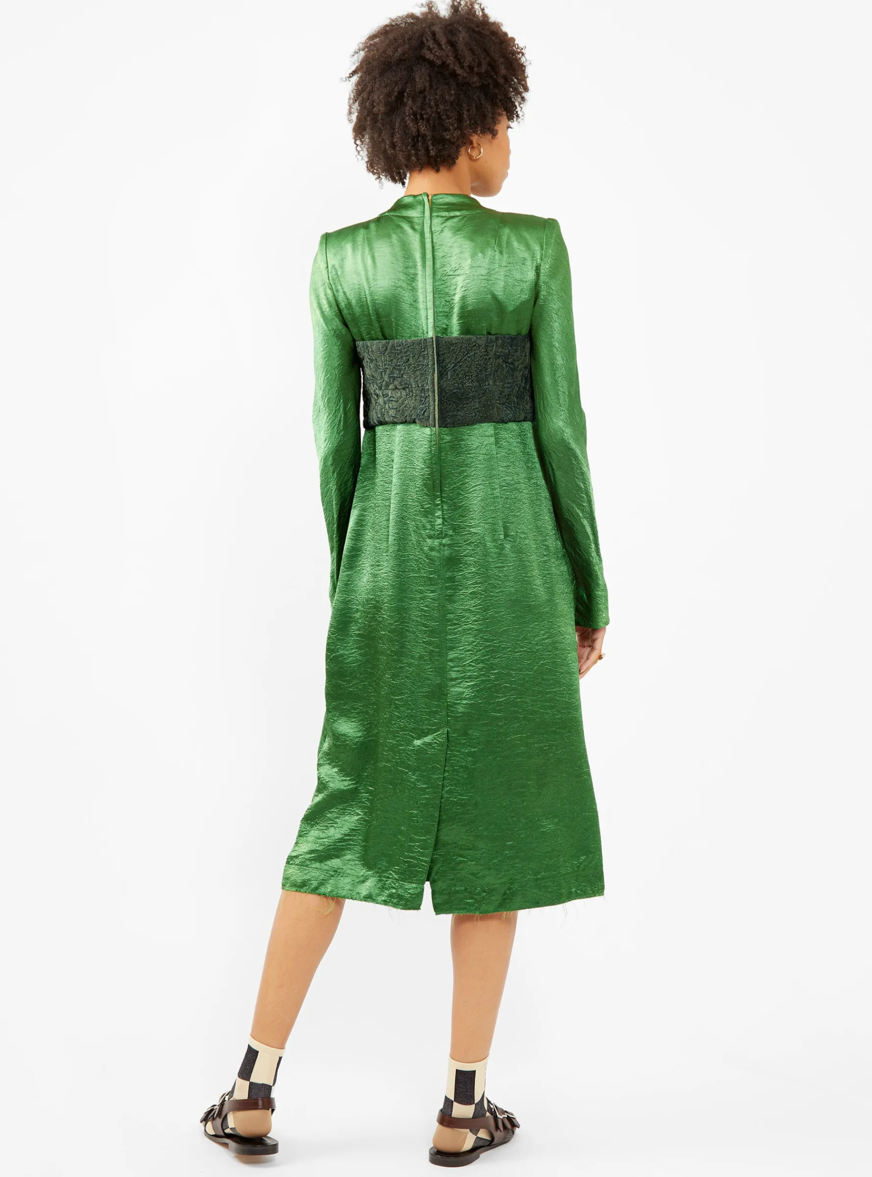 Crushed Satin Dress Light Green<TOGA PULLA Discount