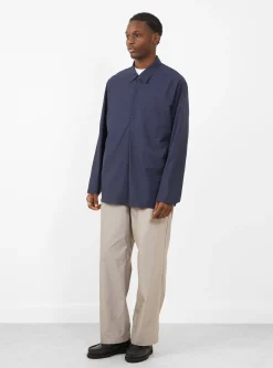 Cupro Mixed Pullover Shirt Navy<Still By Hand New