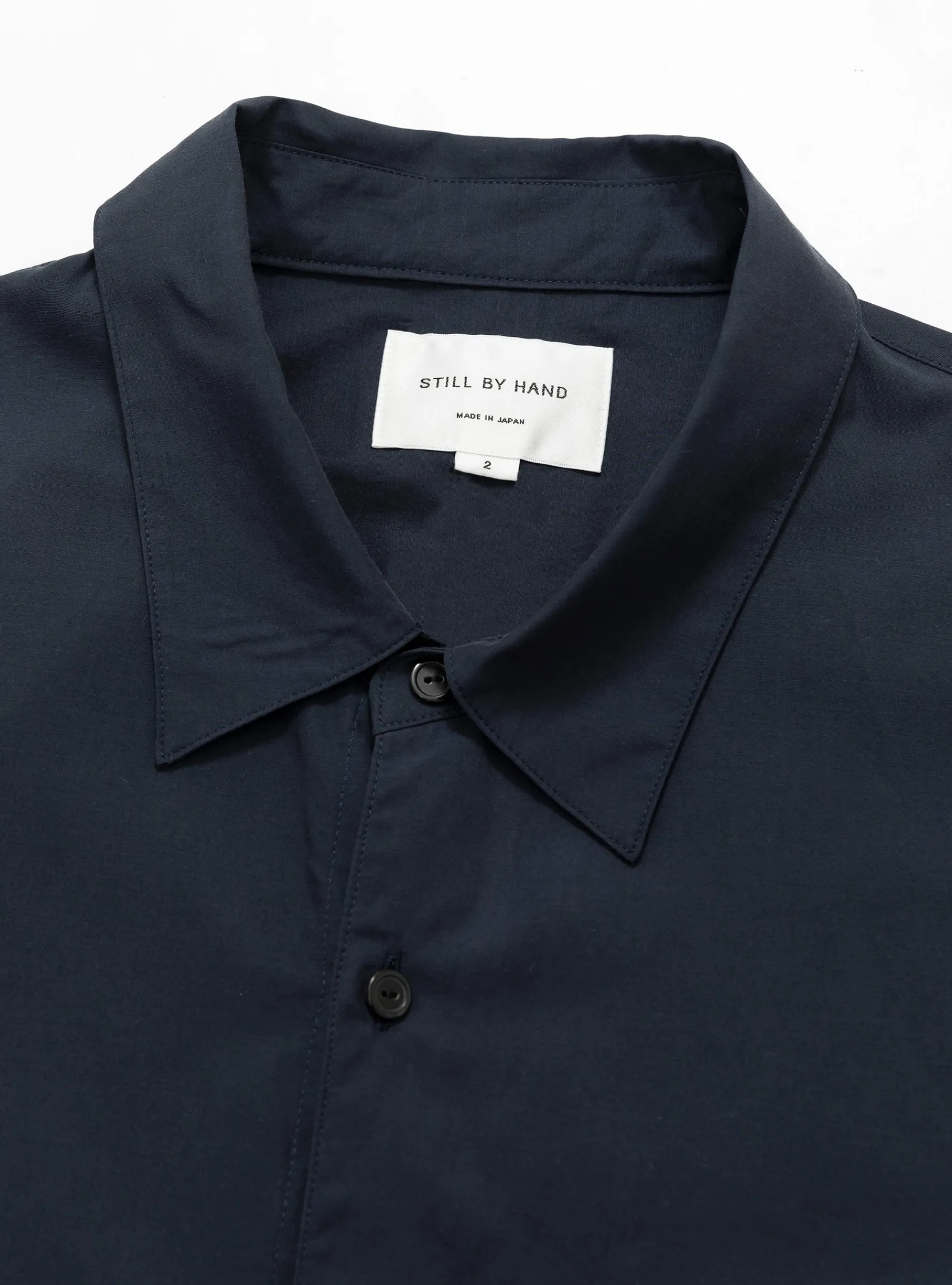 Cupro Mixed Pullover Shirt Navy<Still By Hand New