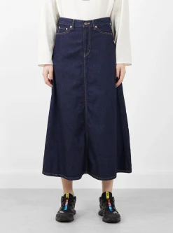 Denim 5-Pocket Maxi Skirt Blue Indigo<BEAMS BOY New