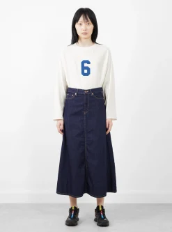 Denim 5-Pocket Maxi Skirt Blue Indigo<BEAMS BOY New