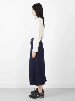Denim 5-Pocket Maxi Skirt Blue Indigo<BEAMS BOY New